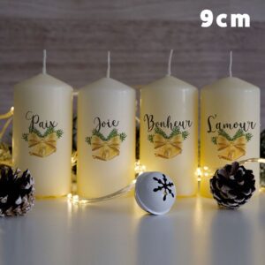 Bougies de Noël taille de la bougie 9 cm Relaxiana